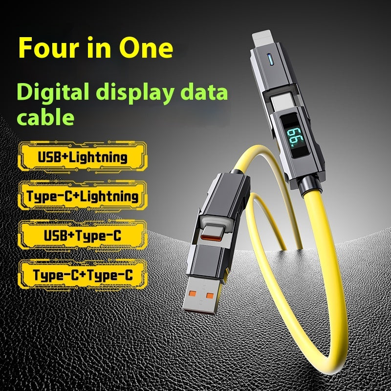 Digital Display Data Line Typec Four in one Silicone PD Fast Charge Li digital-display-data-line-typec-four-in-one-silicone-pd-fast-charge-li