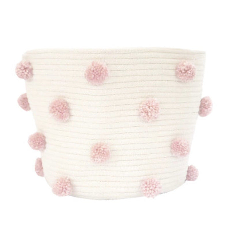 Hair Ball Cotton Rope Woven Children's Toy Storage Bucket