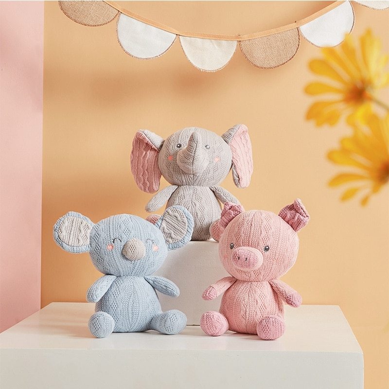 Knitted Wool Baby Toys  Rabbit, Koala, Pig, Elephant