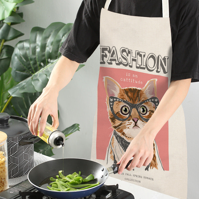Multifunctional Kitchen Apron Cotton And Linen Apron