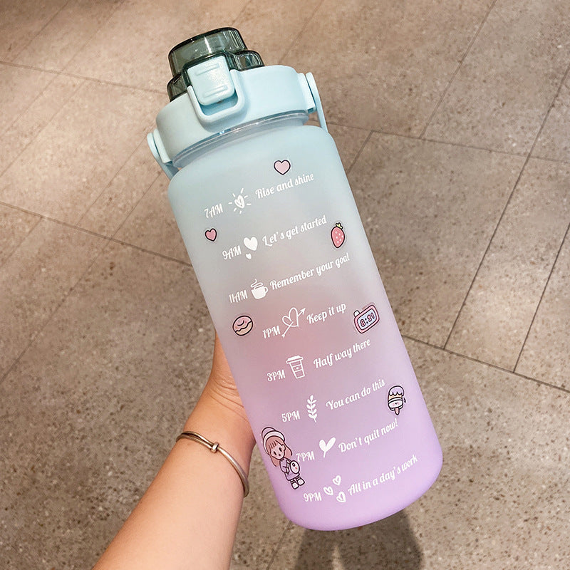 Sticeri Potel Ddŵr Gyda Gwellt 2000ml