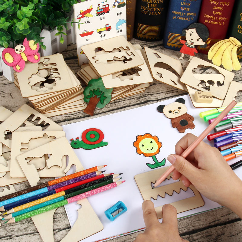 Children's Suit Painting Tools Crow Hollow Wooden