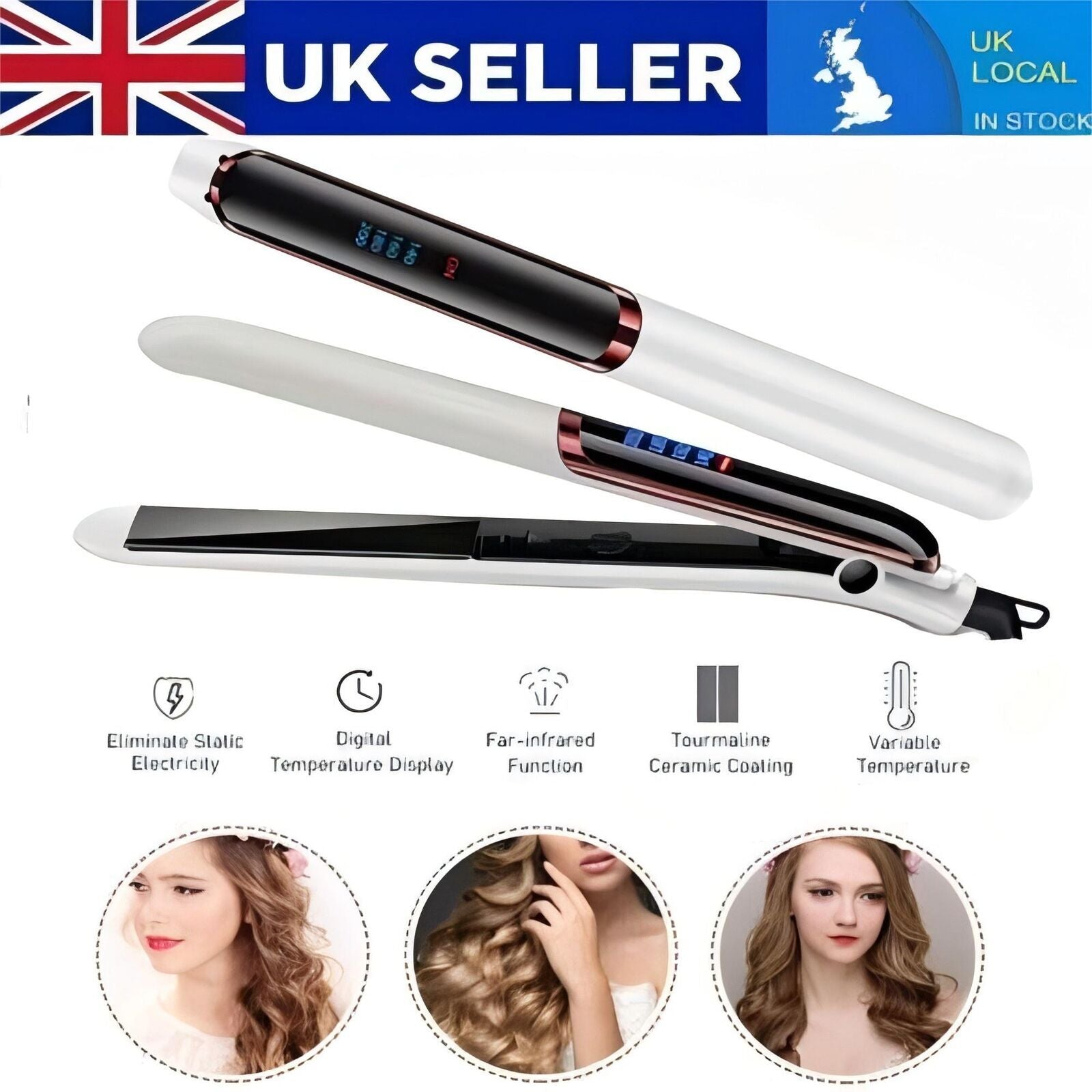 Straighteners Gwallt Platiau Ceramig Sythu Curler